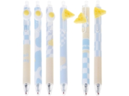 Conjunto De 6 Canetas Gel Retráteis 0,5 Mm, Nas Cores Sal Marinho,