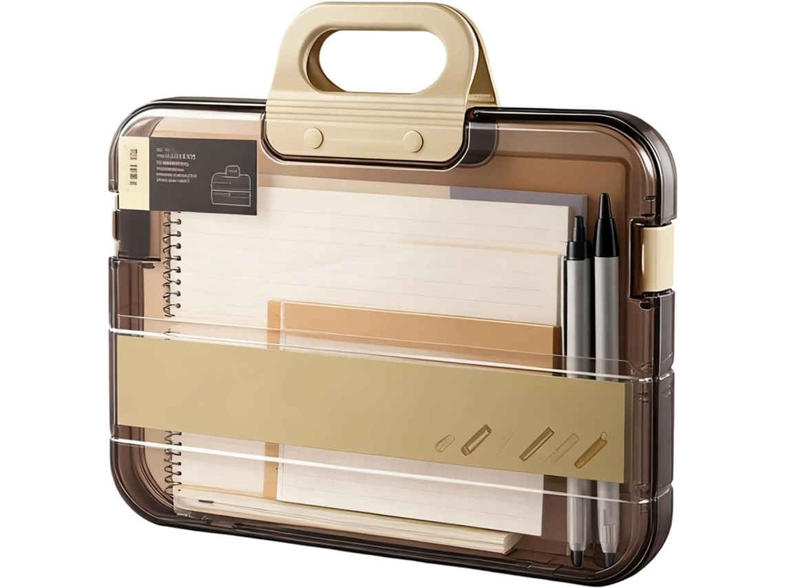 Pasta Para Documentos| Organizador De Transparente E Impermeável A4- Caixa Com Alça, Ideal Casa, Viagens A