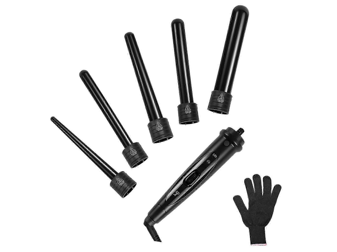 Conjunto De Modelador Cachos 5 Em 1, Preto 0,35 A 1,25 Polegadas 2025