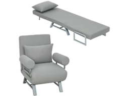 Cama De Poltrona , Poltrona Estofada, Conversível Para Cama De Hóspedes, Ergonômica, Cinza Claro