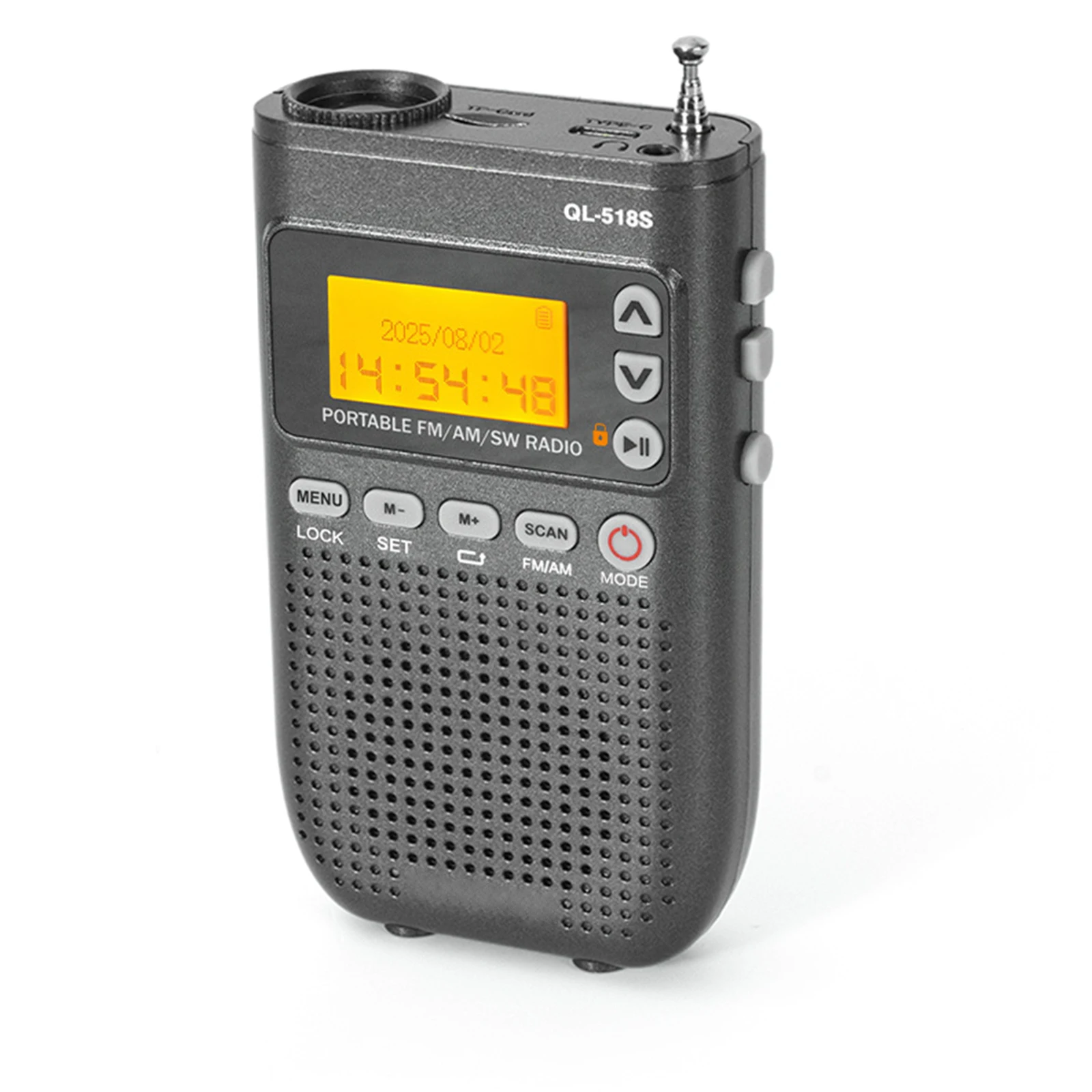 Mini Rádio com Bateria, Entrada Fone 3,5mm, para Idosos, MDUG
