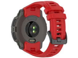 Para Garmin Instinct E 45mm Pulseira Smartwatch Respirável Esportes Silicone Pulseira Vermelha