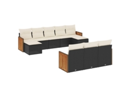 Garden Sofa Set, Garden Sofa Sets Vidaxl Preto Rattan / Vime (n/a)