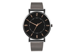 Reloj De Moda Para Parejas Con Correa De Malla Dial Redondo De Cuarzo