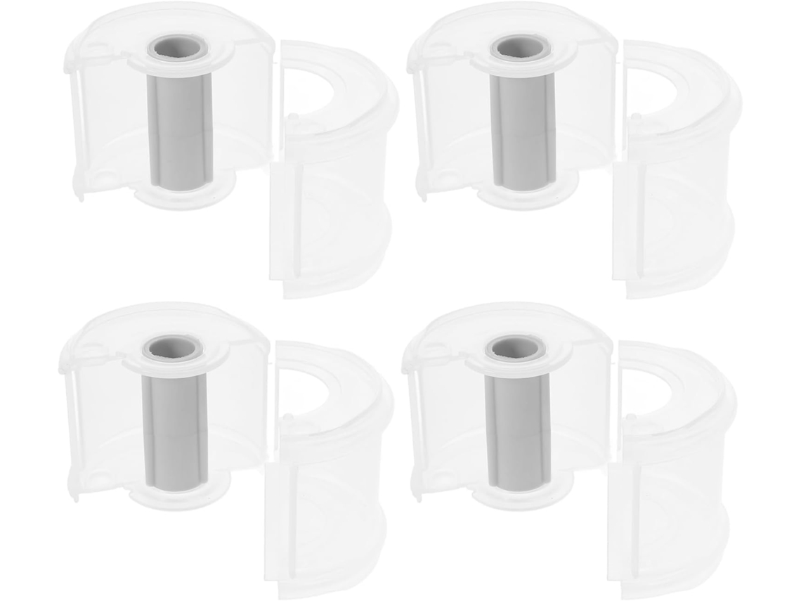 Dispensador de fita adesiva de plástico prático para mesa e escritório, cortador de fita portátil e suave, conjunto de 4 peças.