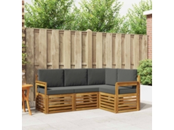 Vidaxl Conjuntos De Sofás Com Almofada 4 Pcs Natural E Antracite