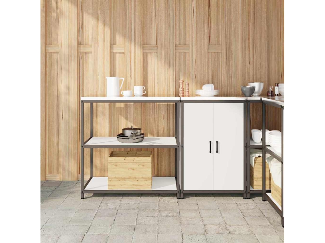 Vidaxl Conjunto De Armazenamento De Cozinha Hattem 2 Unid. Branco