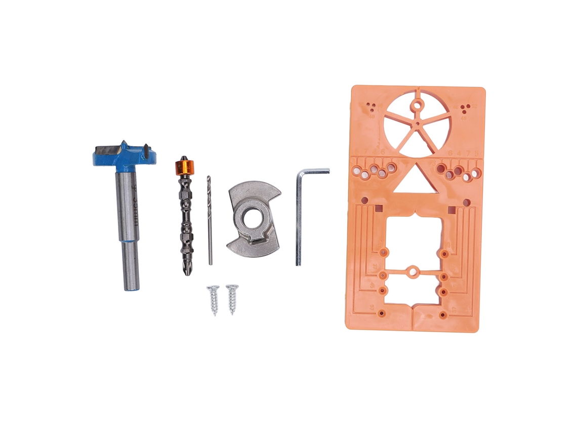 Kit De Modelo Para Dobradiças Ocultas Ajustáveis Para Portas De Armário Guia De Furadeira Metálica 35mm Para Carpintaria