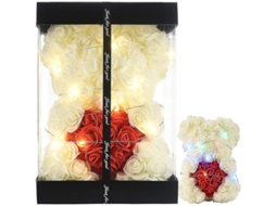 Fasst oso de Rosas Artificial para Regalo de Cumpleaños, Regalo para Novia, Mamá Y Mujer, Oso Teddy Con Caja de Regalo