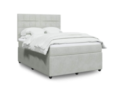 Vidaxl Cama Com Molas/colchão 160x200 Cm Veludo Cinzento-claro