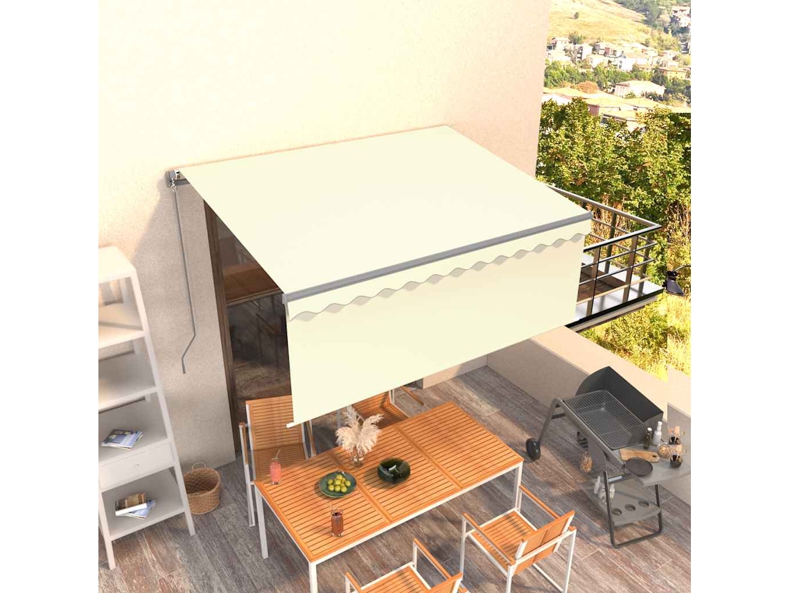 Vidaxl Toldo Retrátil Manual Com Estore 3,5x2,5 M Cor Creme
