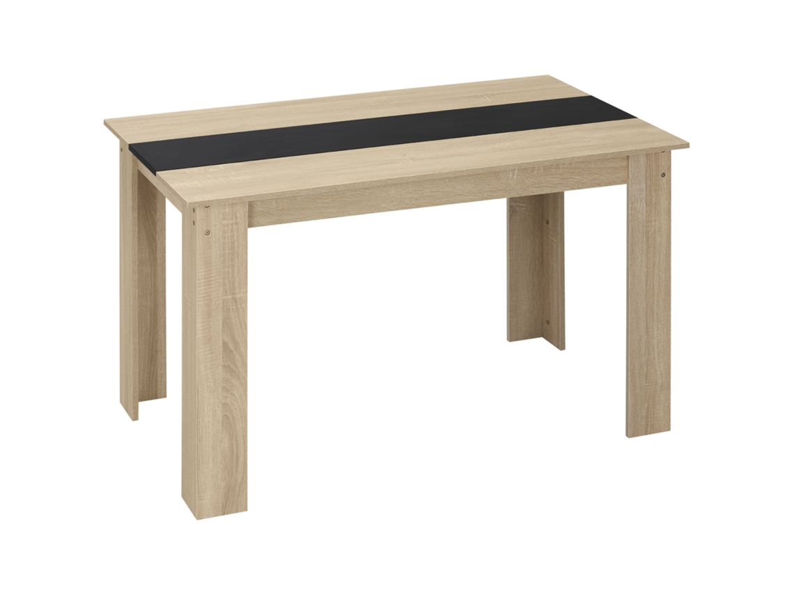 Mesa de Jantar Retangular 4-6 Pessoas 120x69x75cm Estilo Moderno Carvalho Preto BTFORUS