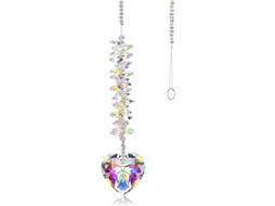 Decoração de Cristal Suncatcher com Pingente de Coração de Prisma K9 Transparente para Casa Jardim Janela S/MARCA