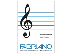 Caderno e Bloco de Música A4 16 Folhas Branco Fabriano
