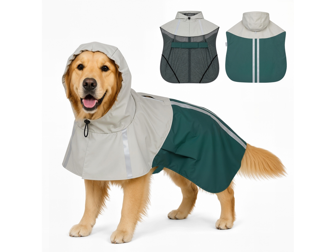 Capa De Chuva Grandes De 20 A 30 Kg Com Capuz Verde