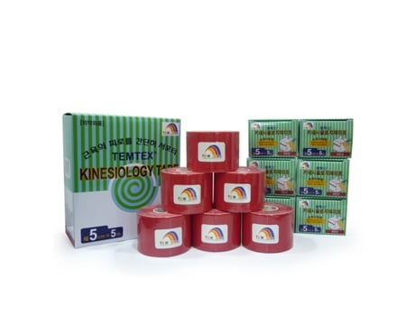Fita Kinesiológica 5×5 Vermelha 6 Un. Temtex