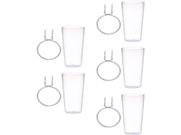 Conjunto De 5 Copos Com Ganchos Para Painel Perfurado, Acessórios Tran
