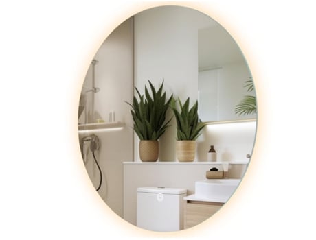Espelho De Banheiro 80 Cm Sem Moldura Antiembaçante Com Luz Led Iluminada Mirlux
