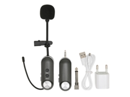 Lurelia Microfone De Lapela Sem Fios 3,5 Mm Preto Para Gravação