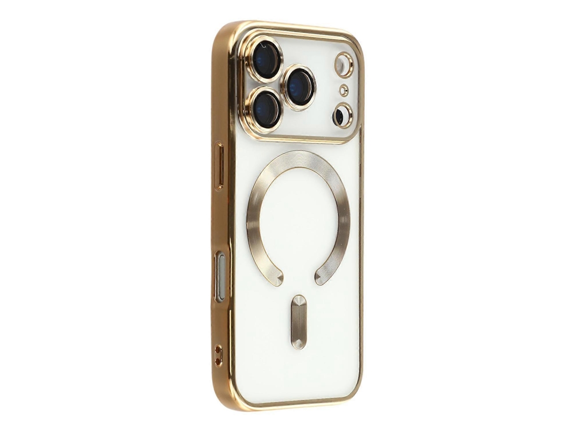 Capa Para Iphone 17 Pro Compatível Com Magsafe, Proteção Total Da Câmera, Em Tpu - Dourada