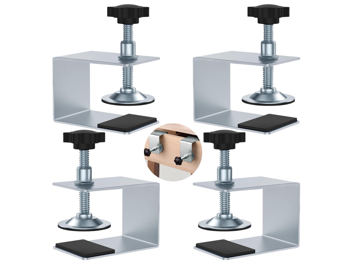 Conjunto De 4 Pequenas Braçadeiras De Parafuso Ajustáveis Com Almofada Antiderrapante Para Gavetas E Armários Btforus