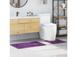 Vidaxl Conjunto De Tapetes De Banho Antiderrapantes 2 Unid. Roxo Pp