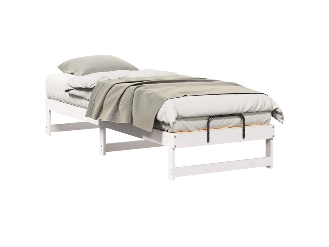 Estrutura da Cama em Madeira de Pinheiro Sólida Branca MAISON EXCLUSIVE (80x200 cm)
