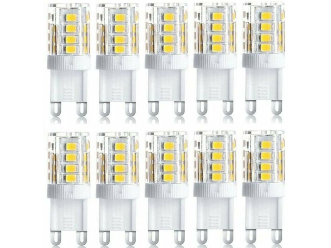 Refletor Led, 10 Unidades, Base G9, 5w, Ac230v, Branco Quente, Para Destaque Em Teto, Jardim, Fachada Ou Áreas Exteriores