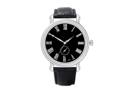 Relógio de Pulso de Quartzo Casual Simples G4 com Cinta de Couro Preta Preto 4