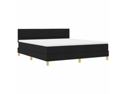 Cama Box Spring com Fitas Led preto 180x200 cm