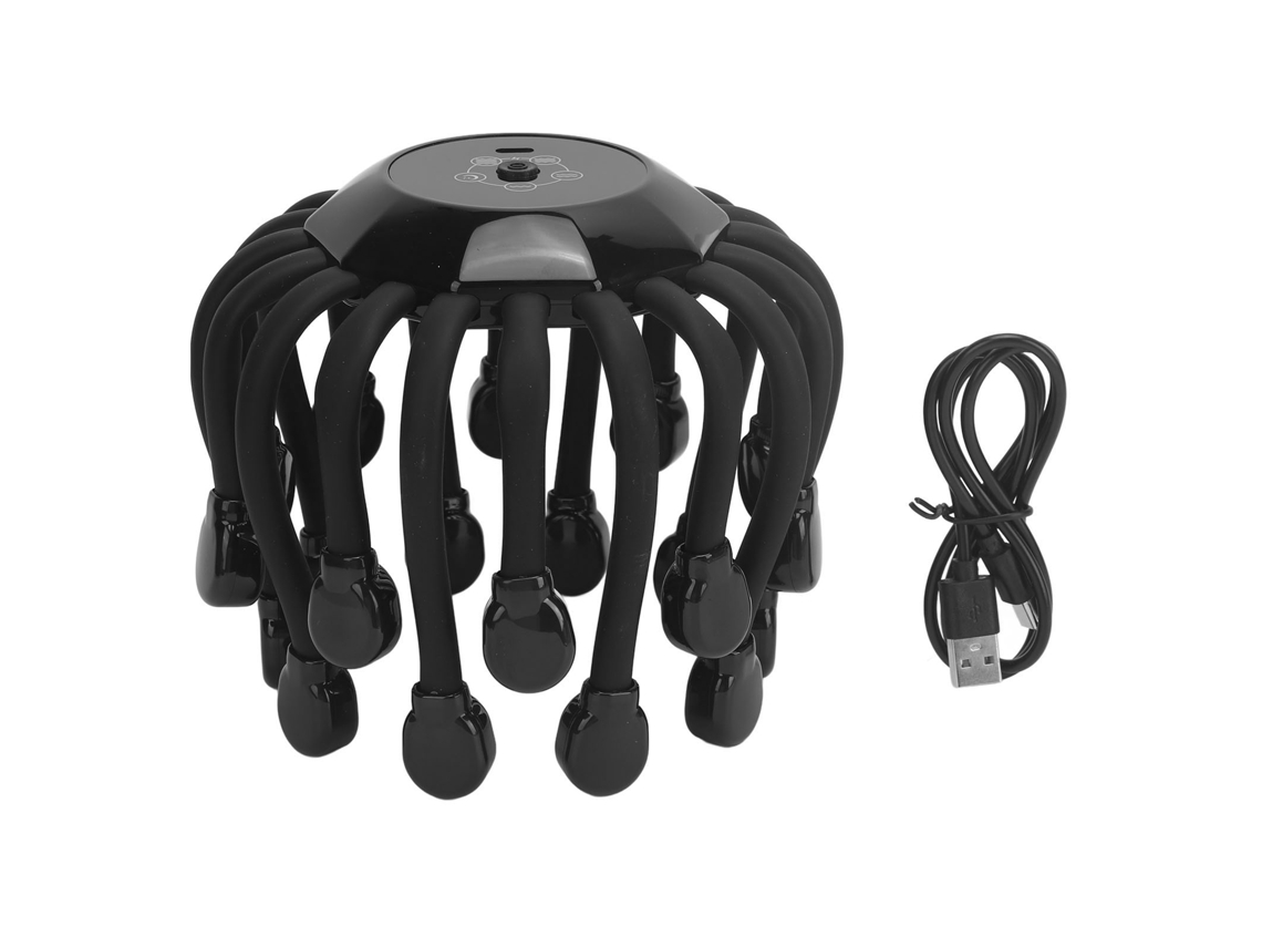 Massager Electrico Cabeça 20 Pontos Vibração 3 Forças 5 Modos Música
