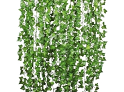 Guirlanda De 12 Ramos Folhas Artificiais Hera Para Decoração Parede Em Casa, Cozinha, Jardim, Escritório E Casamento. Ideal Para Pendurar Em Paredes