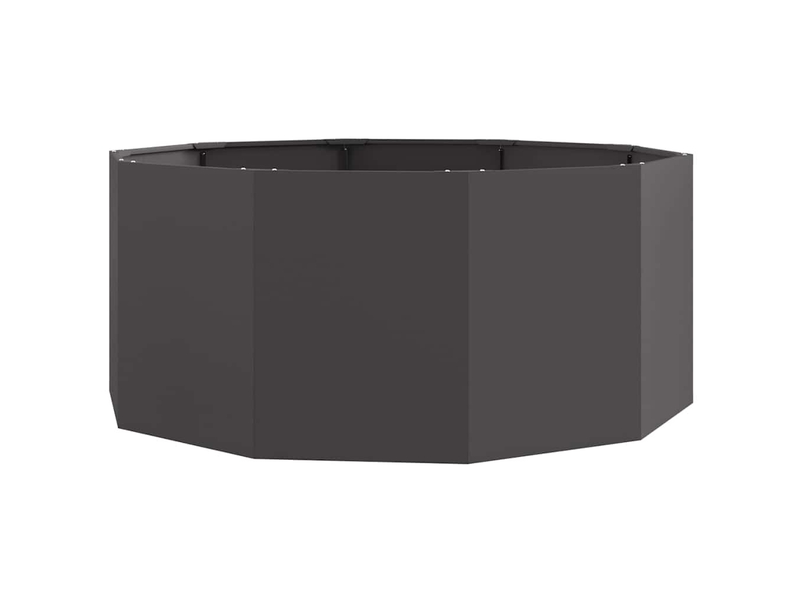 Conjunto 1 Vaso De Jardim Vidaxl Preto Aço (120 X 120 X 50 Cm)