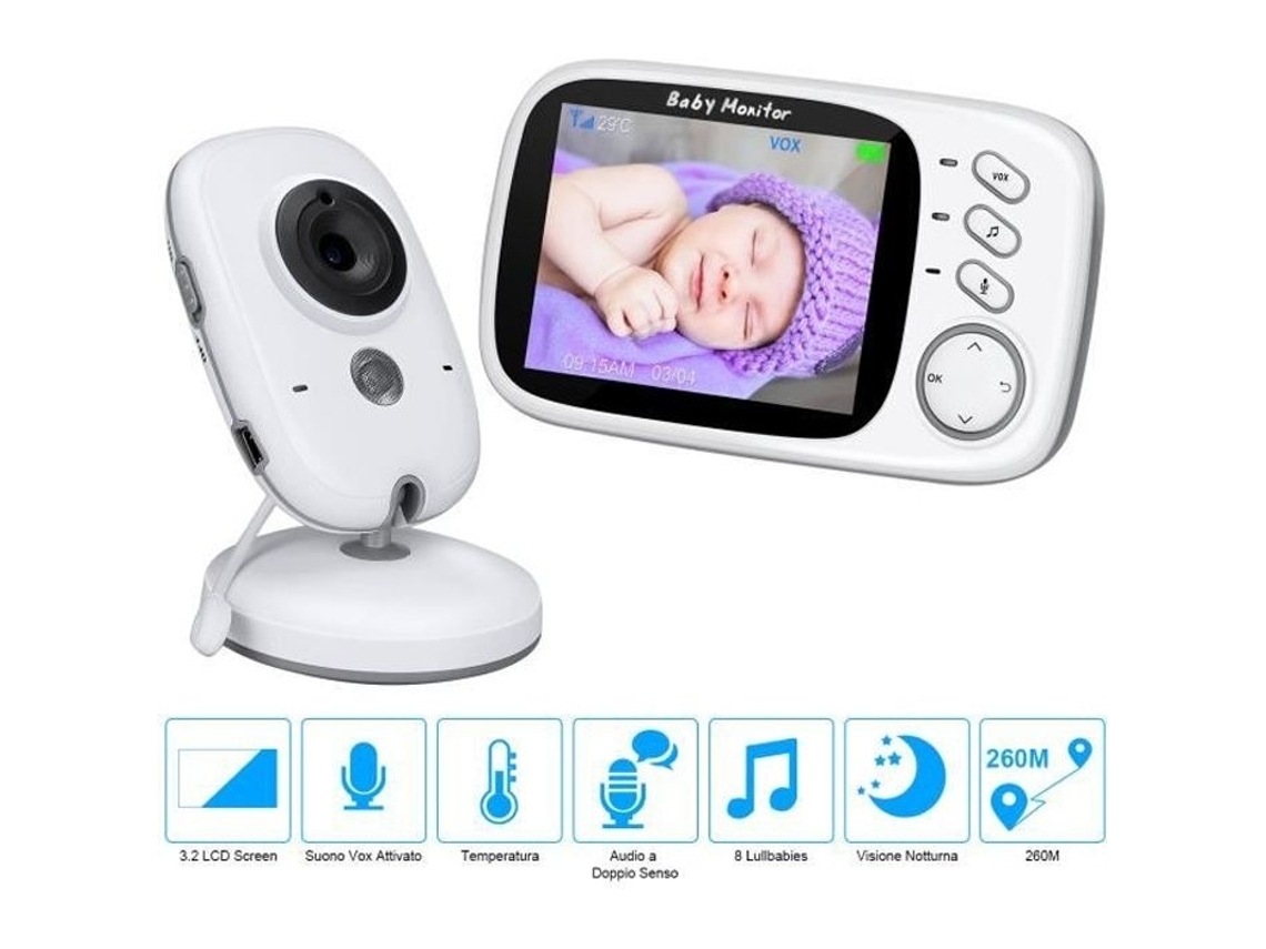 Babá Eletrônica com Câmera, Visão Noturna, Áudio Bidirecional AQUAFORGE