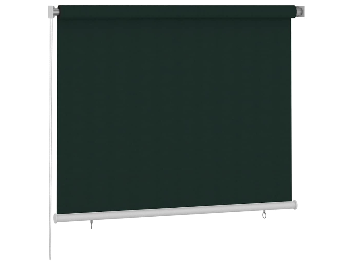 Maison Exclusive - Estore De Rolo Para Exterior 185 Cm (l) X 140 Cm (a) Verde-escuro Hdpe