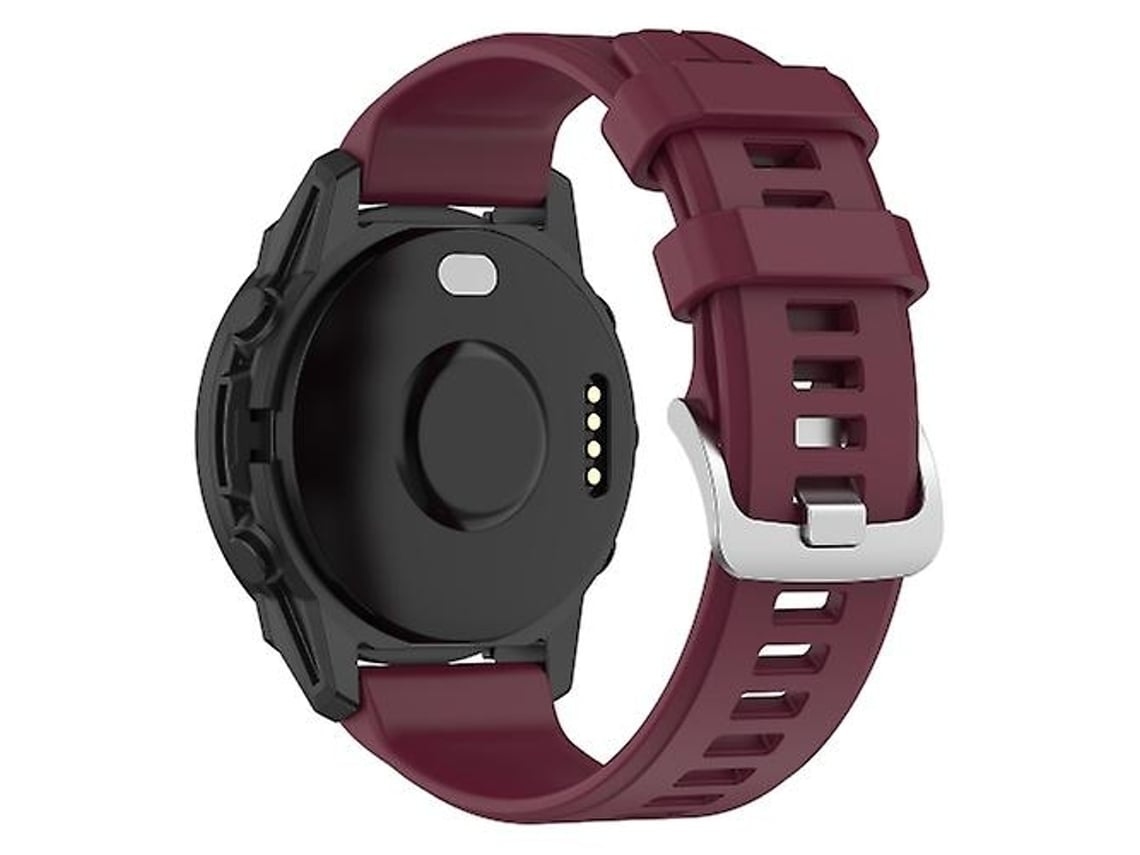 Pulseira De Relógio Lurelia Para Garmin Forerunner 955 / 255 / 745 22 Mm Silicone Vinho Vermelho