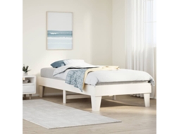 Cama Sem Colchão 90x190 Cm Madeira De Pinho Maciça Branco