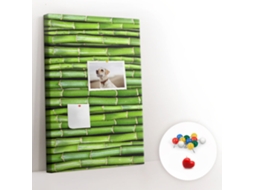 Quadro De Cortiça Com Impressão Parede De Bambu Para A Sala De Estar Espelharte (40x60 Cm)