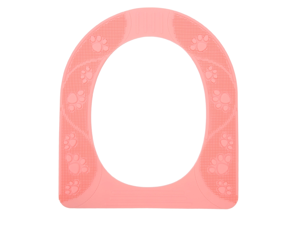 Capa de assento de vaso sanitário universal silicone lavável anti deslizante macia rosa 39,5x34cm S/MARCA