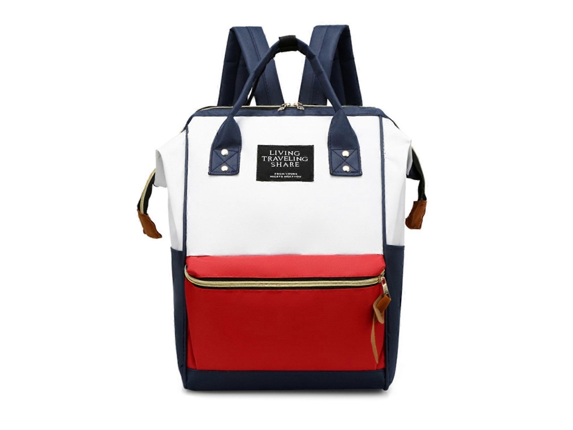 Mochila Mochila Mamãe Bolsa Escolar Estudante Branca Com Vermelho Olysi Shop (bolsa)