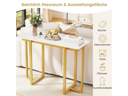 Mesa de Console Estreita com Tampo de Mármore Falso, 107 X 40 Cm NORTHIX