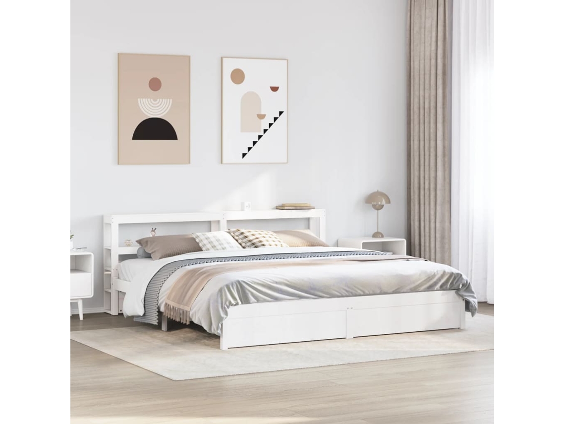 Estrutura De Cama C/ Cabeceira Sem Colchão 180x200 Cm Branco