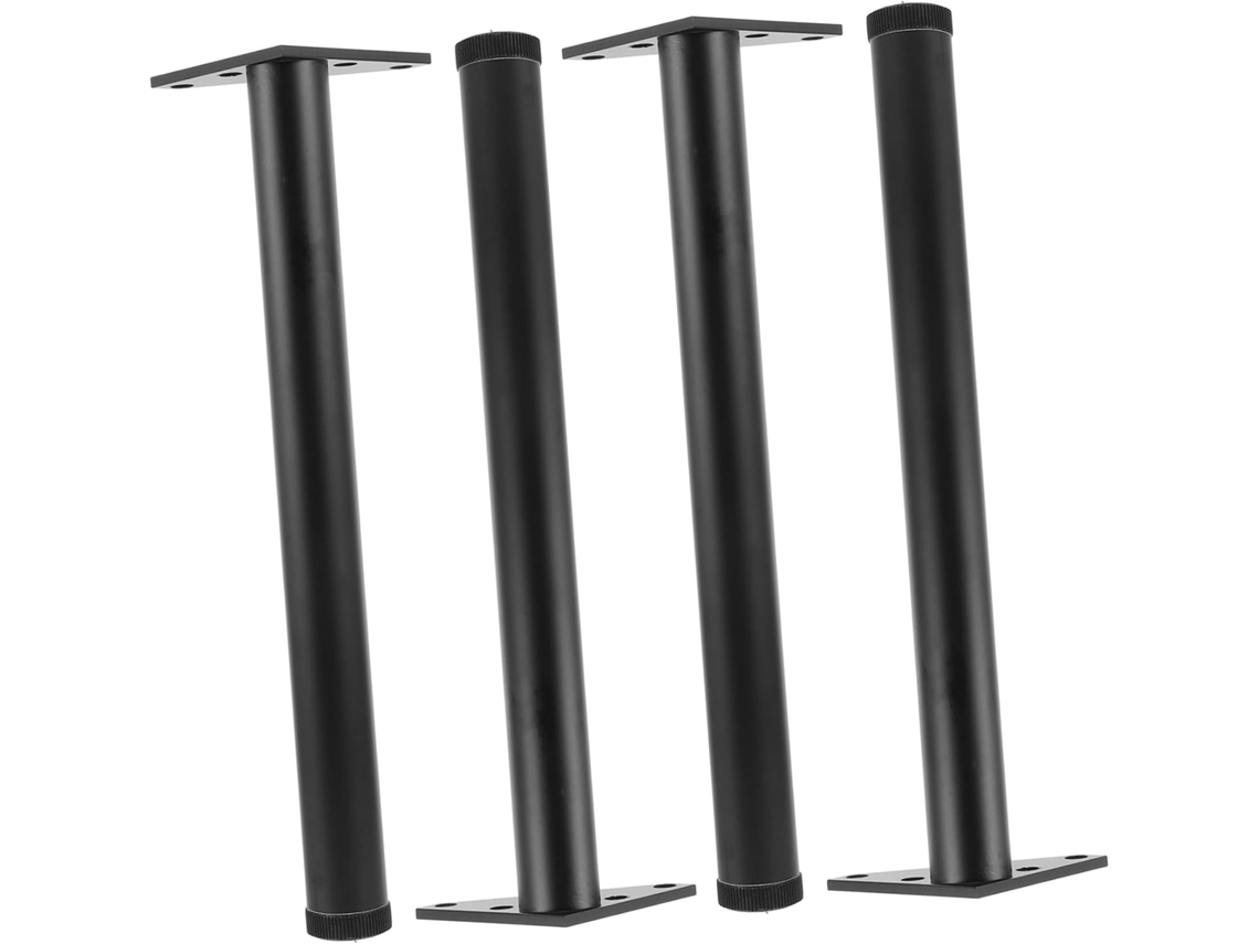 Conjunto De 4 Pés Mesa Em Liga Alumínio Para Centro E Cômoda, Design Geométrico Preto, Para Substituição