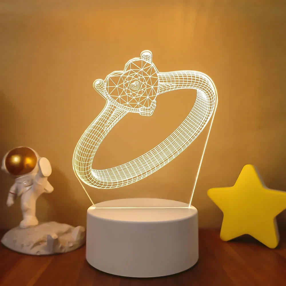 Luminária Noturna Led 3d Criativa, Luz Decorativa para Casa MDUG (luz de 7 Cores)