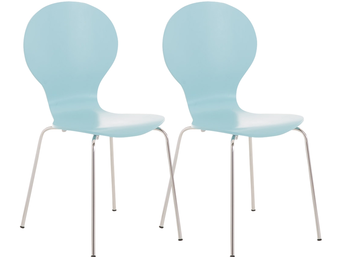 2x cadeira empilhável ergonómica DIEGO azul claro CLP