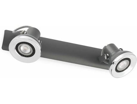 Candeeiro de Teto  Ring (Cinzento Escuro - GU10 - 2 x 8 W - Metal)
