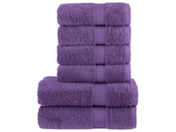 6pcs Conjunto Toalhas Banho Premium Solund 600 Gsm Roxo Wsd286691