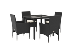 Garden Dining Set, Garden Dining Sets Vidaxl Preto Rattan / Vime (90 X 90 X 75 Cm)