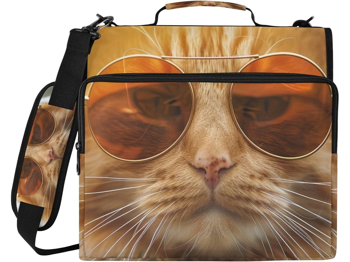 Pasta Organizadora Fofa Com Estampa De Gato Laranja, Com Fichário De 3 Argolas, Resistente À Água, Ideal Trabalhos