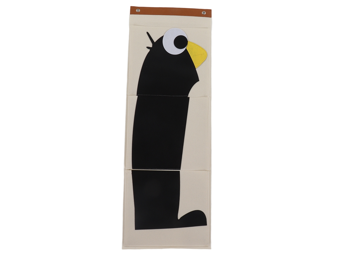 Bolsa de Armazenamento Hanging Over Door, Feltro, 3 Camadas, Animal Pinguim, 100.7x35cm S/MARCA